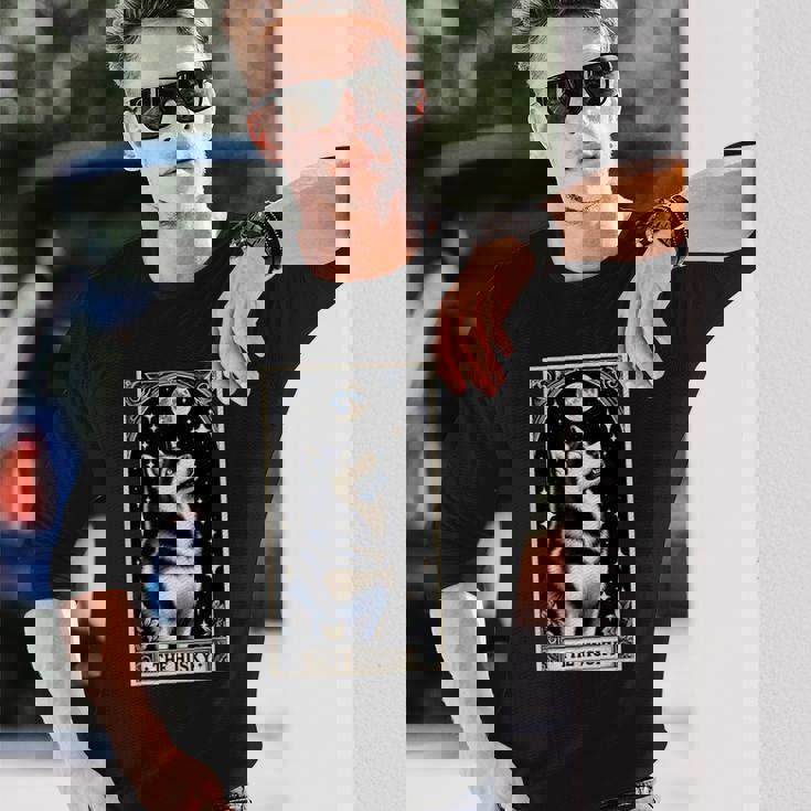 The Husky タロットカード メンズ レディース キッズ シベリアンハスキー 長袖Tシャツ 彼への贈り物