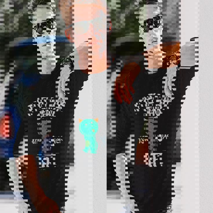 If They Talk Behind Your Back Fart かわいい動物モンスター 長袖Tシャツ 彼への贈り物