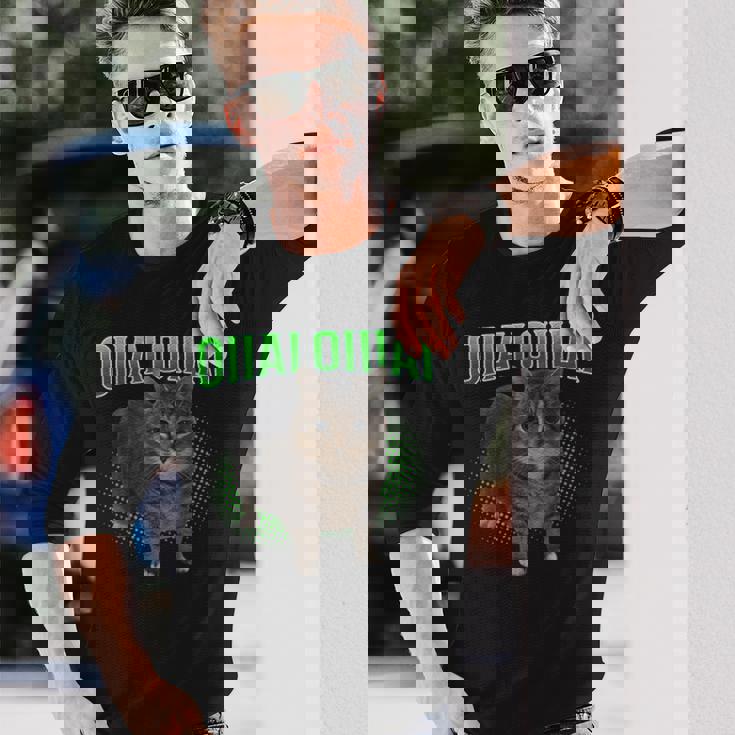 Oiia Oiia スピニングキャット ミーム おおいあい 長袖Tシャツ 彼への贈り物