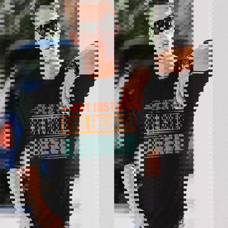 Quote Retro Civil Engineer 長袖Tシャツ 彼への贈り物