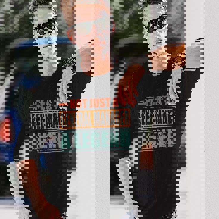 Quote Retro General Manager 長袖Tシャツ 彼への贈り物