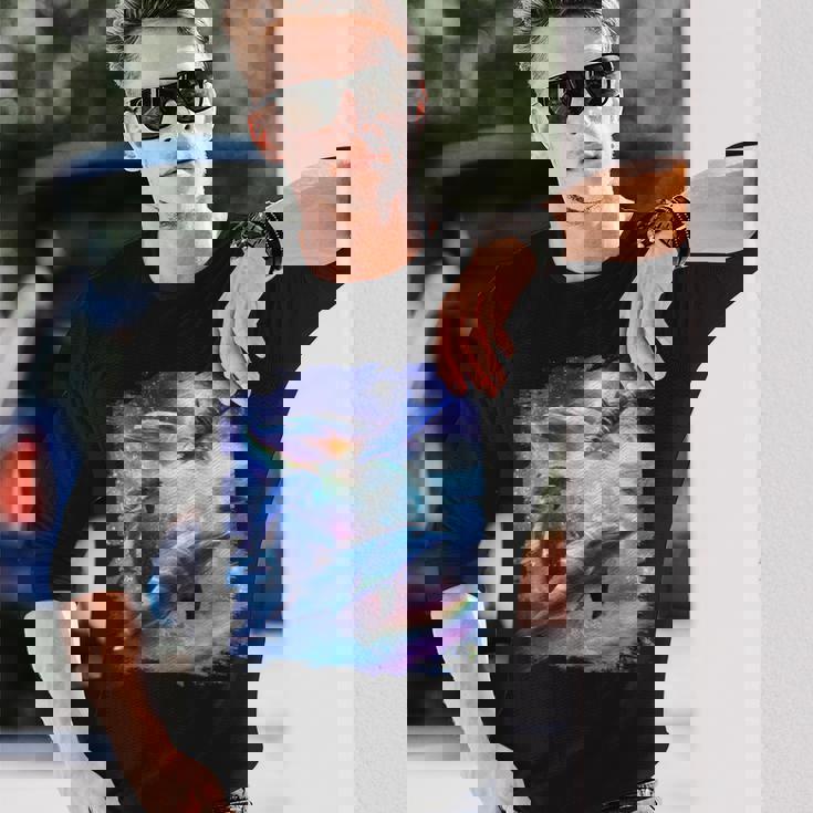 Galaxy Dolphin 宇宙のイルカ 長袖Tシャツ 彼への贈り物