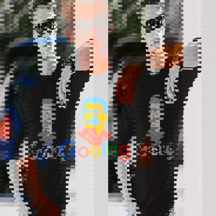 Goolag ファニーソビエト時代政治ジョーク 言論の自由スターリン 長袖Tシャツ 彼への贈り物