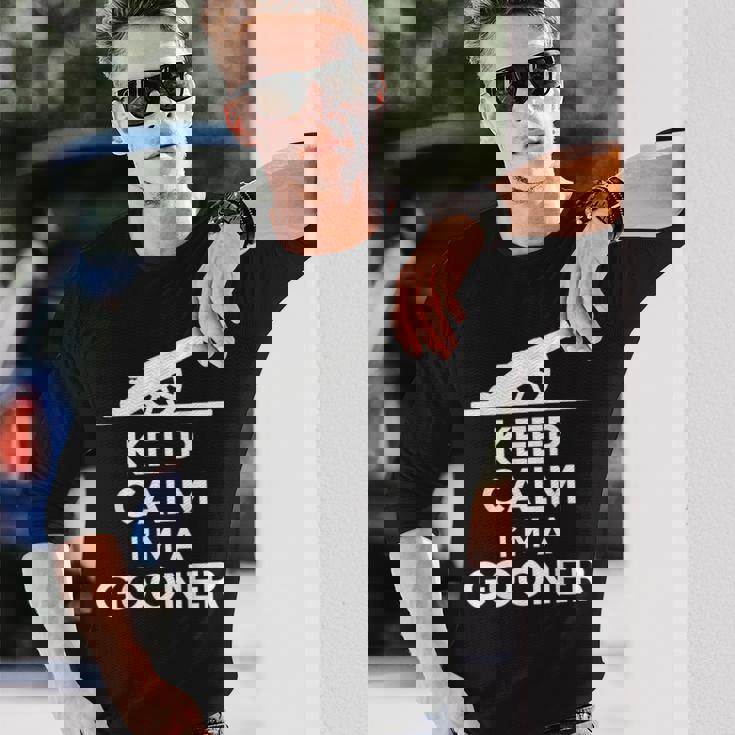 Gooner フットボールファン Keep Calm Gooner アーセナルギフト 長袖Tシャツ 彼への贈り物