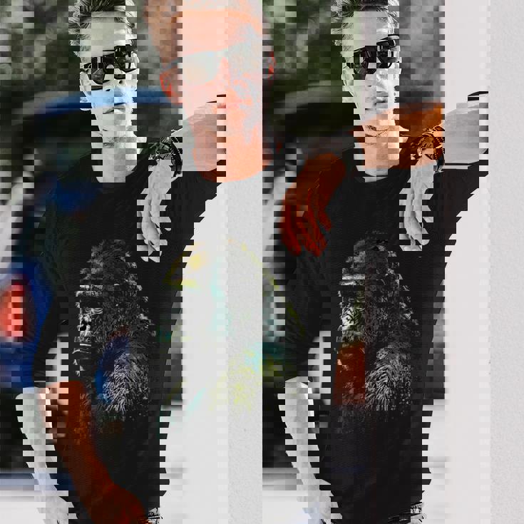 Gorilla モンキーアート 動物 長袖Tシャツ 彼への贈り物