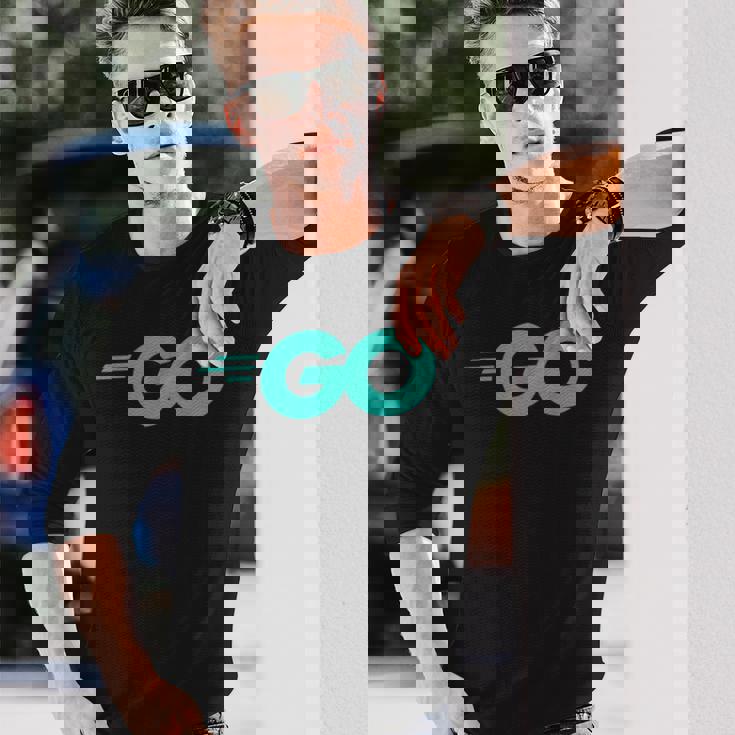 Goロゴ付きのgoプログラミング言語golang開発者 長袖Tシャツ 彼への贈り物