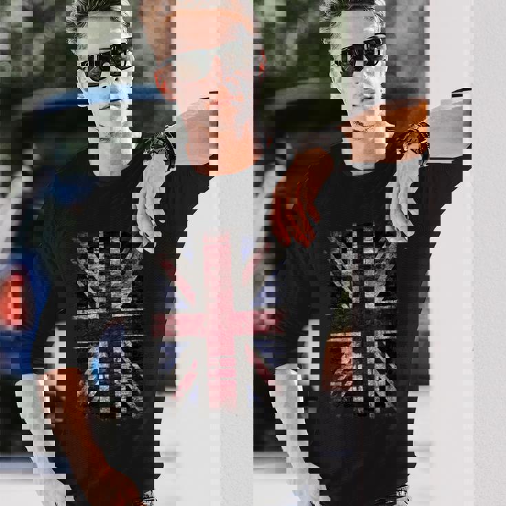 Grunge ユニオンジャック グラフィティ パンクスタイル 長袖Tシャツ 彼への贈り物