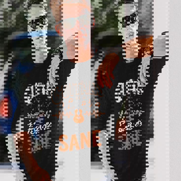 Guitars Keep Meane Pun Guitarists アコースティックギター 長袖Tシャツ 彼への贈り物