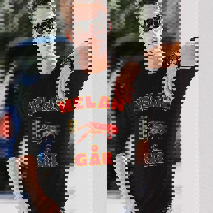 Helan Går スウェーデンの歌 ザリガニ付き スウェーデン 長袖Tシャツ 彼への贈り物