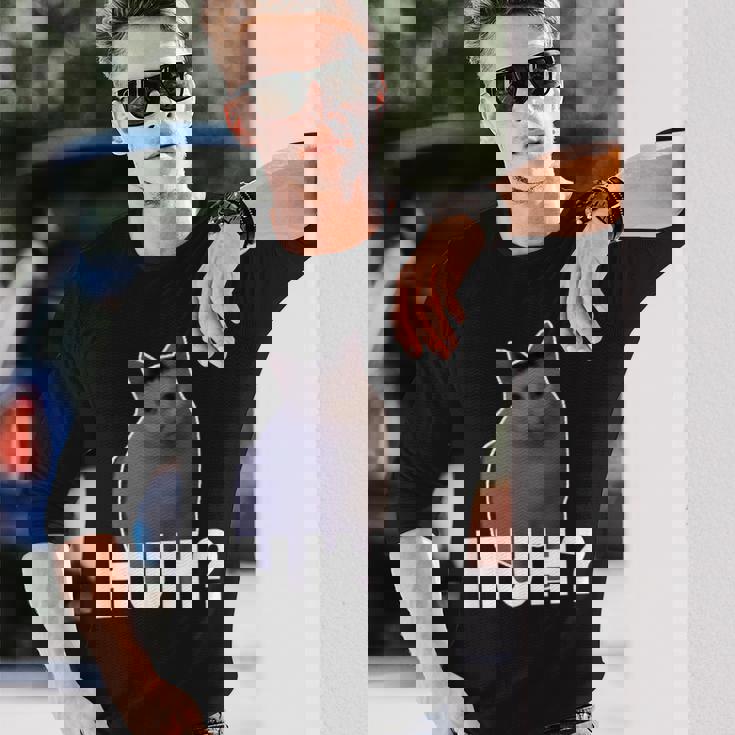 Huh Cat Meme 長袖Tシャツ 彼への贈り物