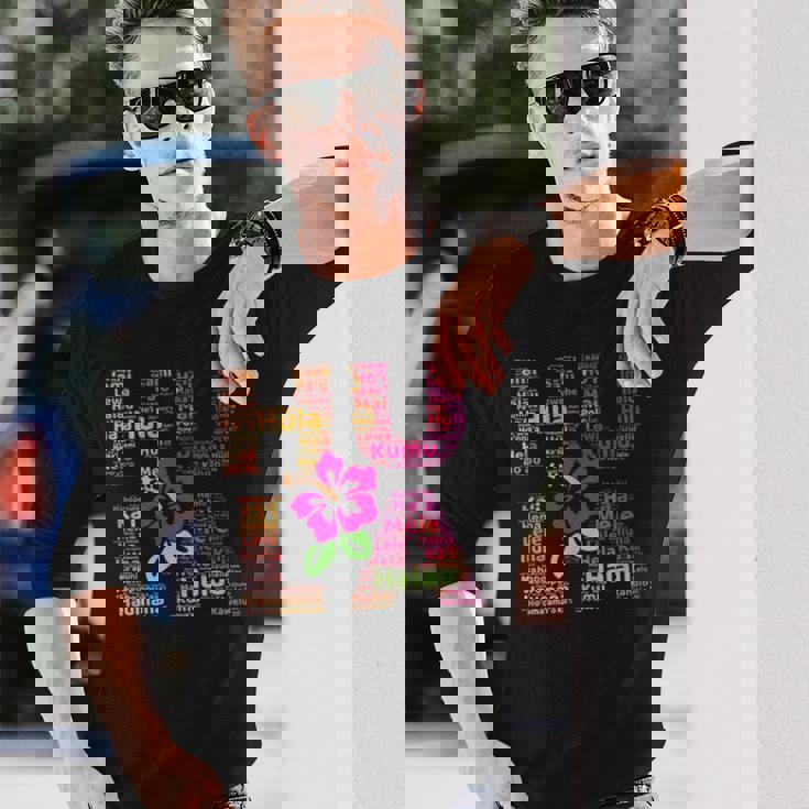 Hula Danceteps ハワイアンダンス クムハウマナ ギフト 長袖Tシャツ 彼への贈り物