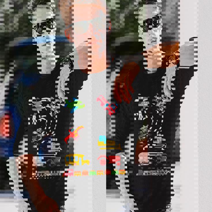 I'm 2 2歳の誕生日 トラック 乗り物 交通機関車 長袖Tシャツ 彼への贈り物