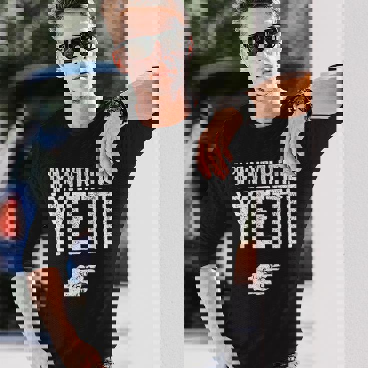 I'm With The Yeti お揃いのyetiコスチュームシャツ 長袖Tシャツ 彼への贈り物