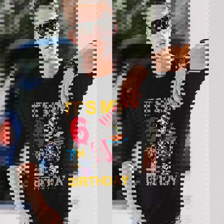 It's My 6Th Birthday Party ハロウィン スケルトン 誕生日 長袖Tシャツ 彼への贈り物