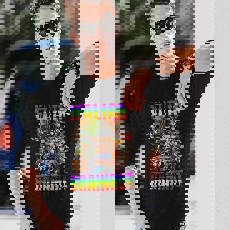 Italian Brainrot All Characters レインボー フラッグ プライド 長袖Tシャツ 彼への贈り物