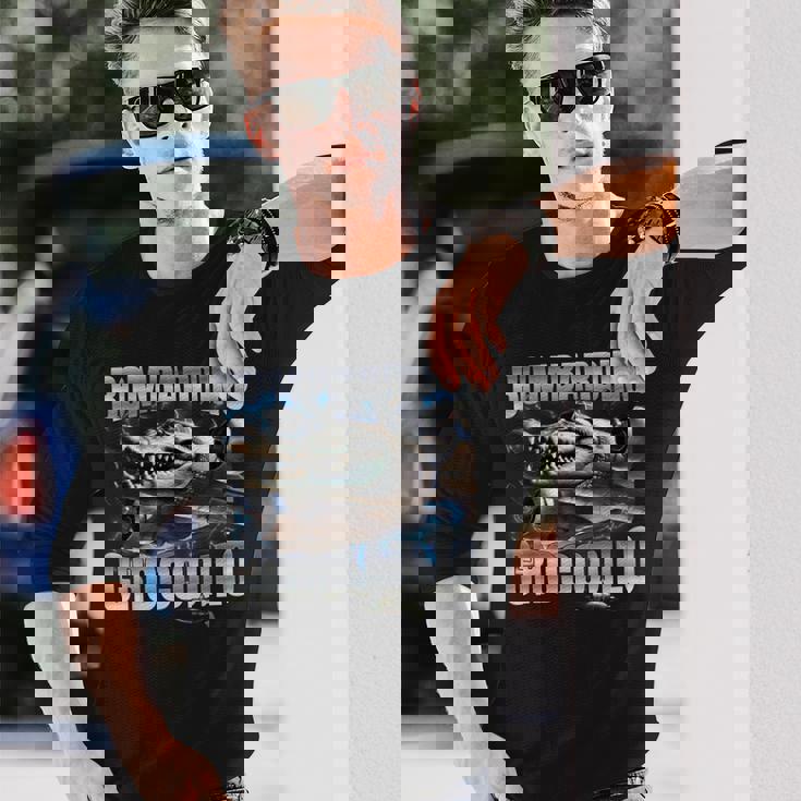 Italian Brainrot Bombardino Crocodilo 長袖Tシャツ 彼への贈り物