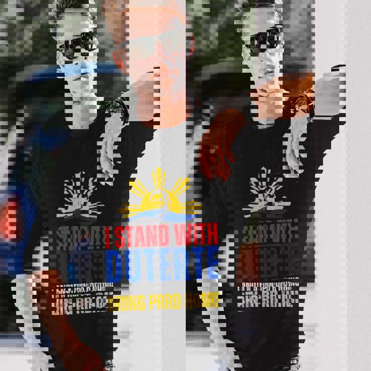 Itand With Digong Duterte Prrd Du30 フィリピン国旗 長袖Tシャツ 彼への贈り物