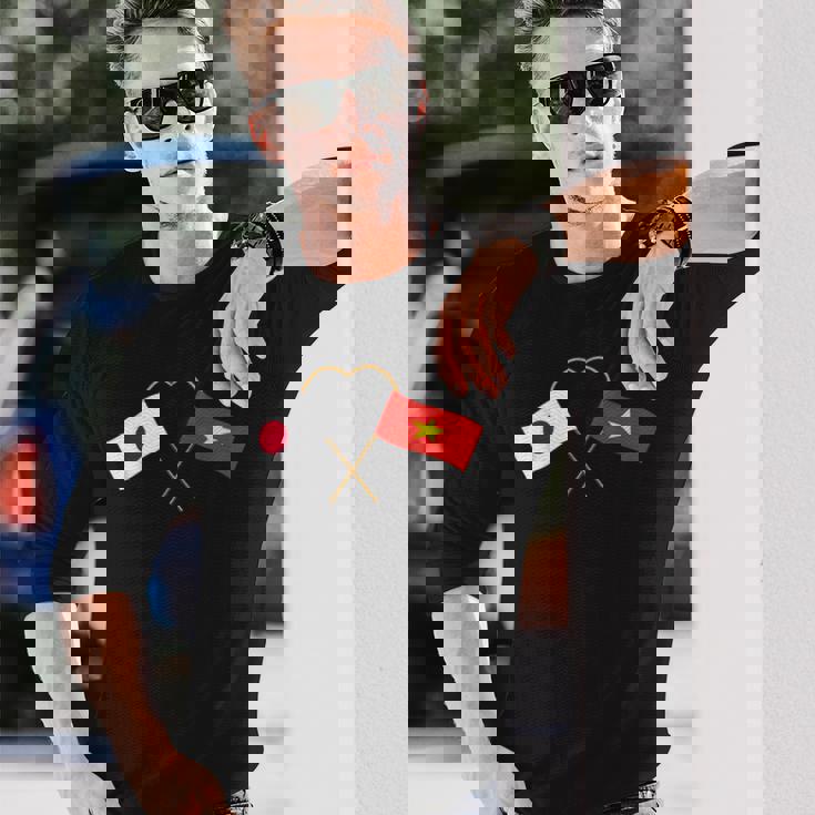 Japanese Flagietnamese Flagベトナムの遺産 ベトナムのルーツ 日本の国旗 ベトナムの国旗 長袖Tシャツ 彼への贈り物