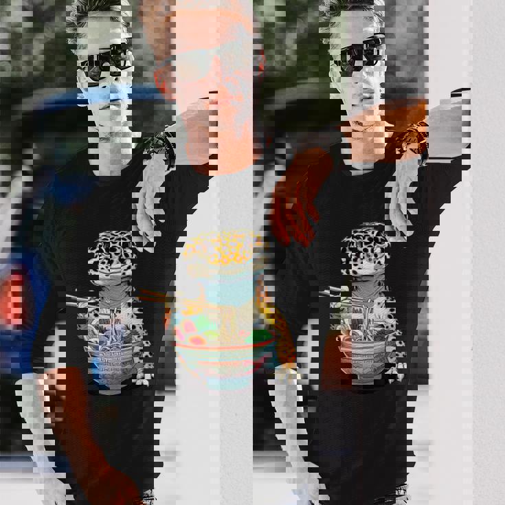 Japanese Kawaii Ramen Reptile Leopard Gecko ヒョウモントカゲモドキ 長袖Tシャツ 彼への贈り物