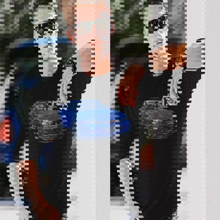 Jdm 車 R34 ベイサイド ブルー-Spec Ii 長袖Tシャツ 彼への贈り物