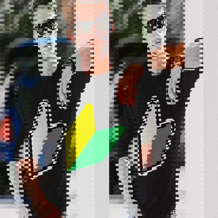 Jdm：Jdmマークビギナードライバー若葉商信社シンボル 長袖Tシャツ 彼への贈り物