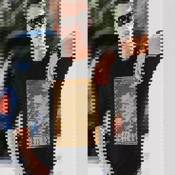 Jfk ジョン・F・ケネディ・トーンポスター 長袖Tシャツ 彼への贈り物