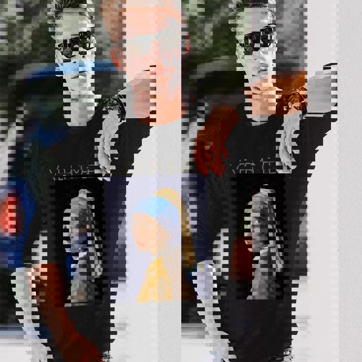 Johannesermeer アーティスト向け 真珠のイヤリングを持つ少女 長袖Tシャツ 彼への贈り物