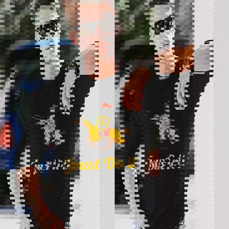 Jousting Joust Do It 中世の騎士tシャツ 長袖Tシャツ 彼への贈り物