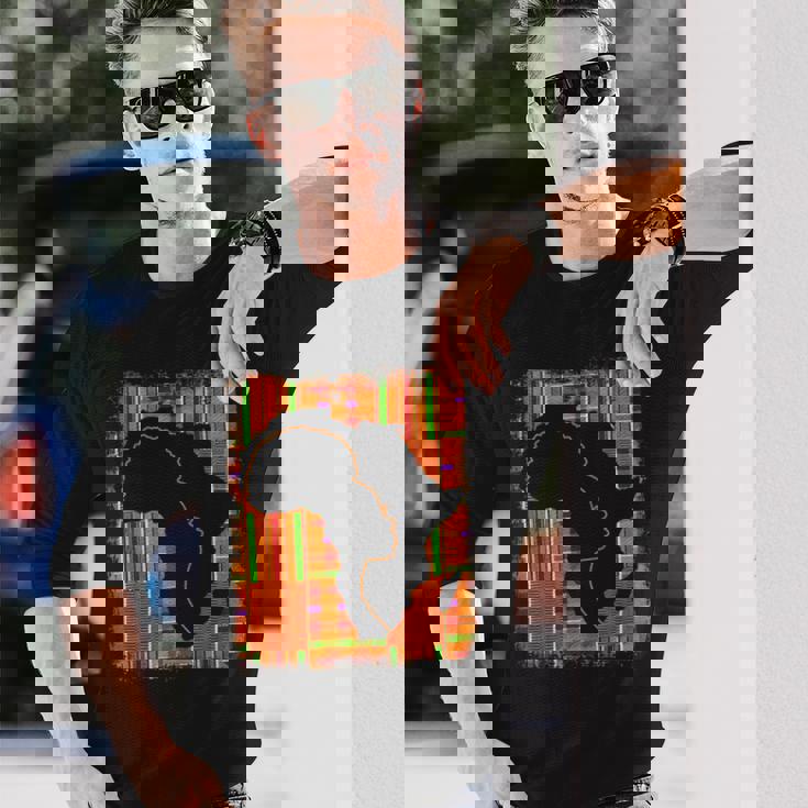 Junenth History Freedom アフリカ地図 ケンテ女王 長袖Tシャツ 彼への贈り物