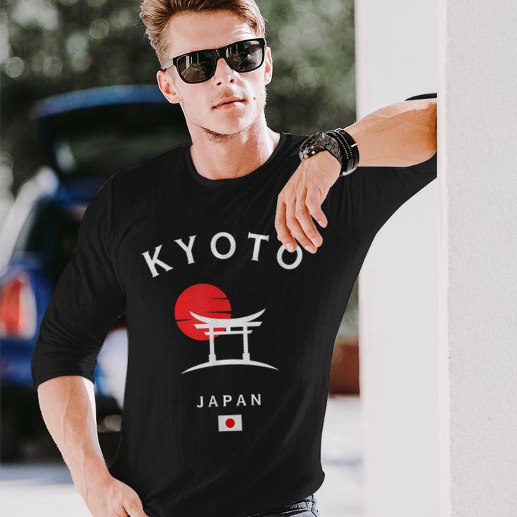 Kyoto Japón Bandera Japonesa Kyoto Palacio Imperial Recuerdo Camiseta de manga larga Regalos para él