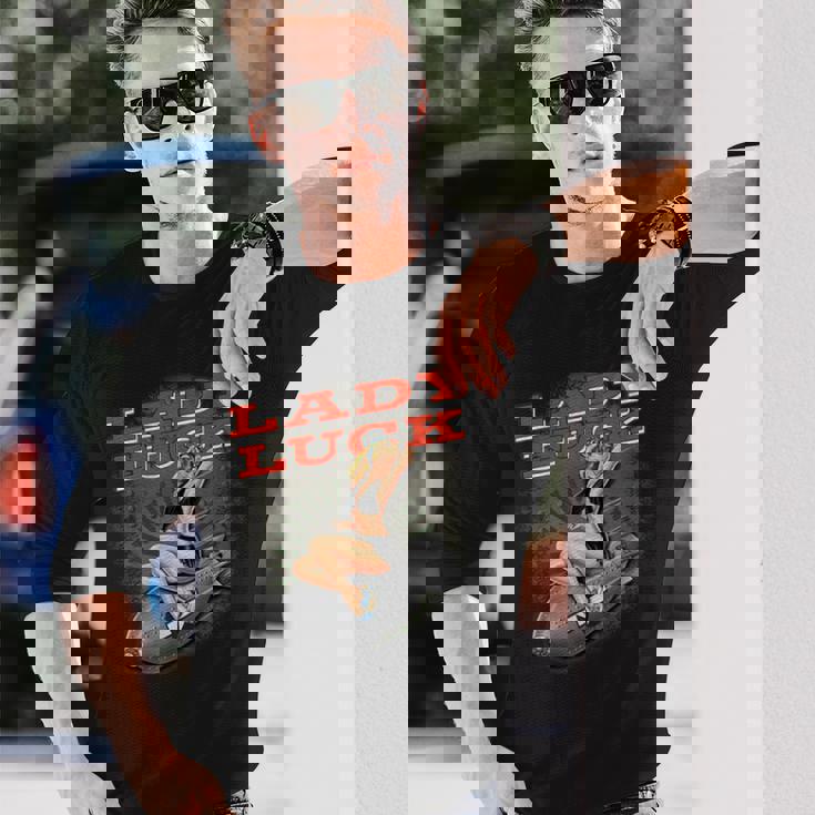 Lady Luckuper Nice Bomber ノーズアートtシャツ 長袖Tシャツ 彼への贈り物