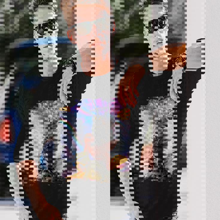 Laser Eyespace モルモット 猫 ナマケモノ 恐竜 長袖Tシャツ 彼への贈り物