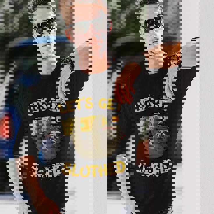 Let's Getlothed テキーラ-面白い飲酒ナマケモノ 長袖Tシャツ 彼への贈り物