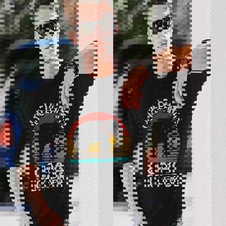 I Like Elephants And Maybe Like 3 People シャツ 象 長袖Tシャツ 彼への贈り物