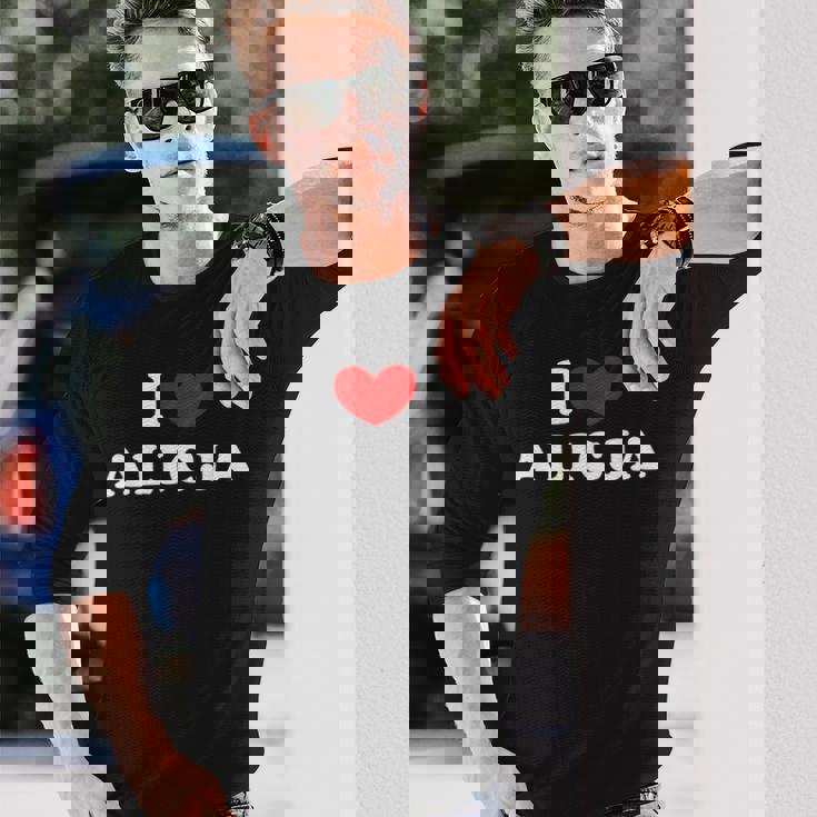 I Love Alicja 私は愛する Alicja 長袖Tシャツ 彼への贈り物