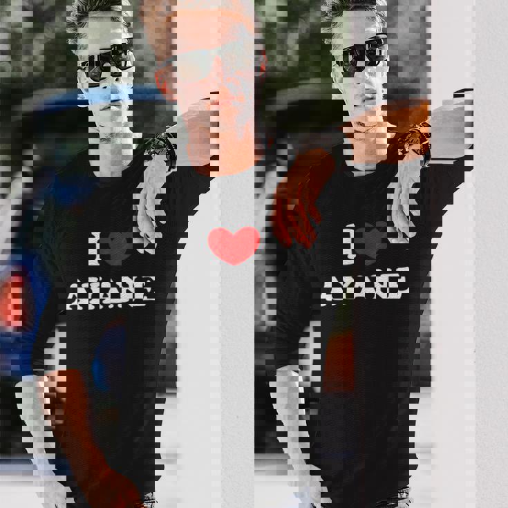 I Love Ayane 私は愛する Ayane 長袖Tシャツ 彼への贈り物