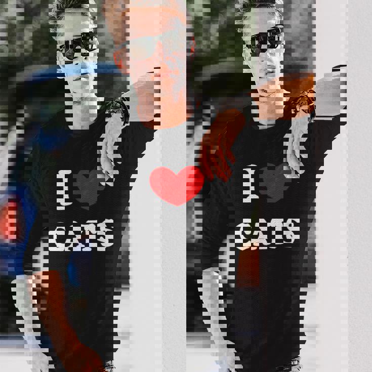 I Love Cats I Heart Cats 長袖Tシャツ 彼への贈り物