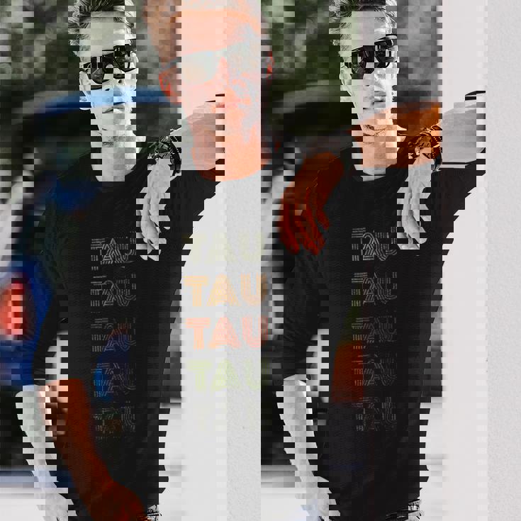 Love Heart Tau グランジ ビンテージスタイル ブラック タウ 長袖Tシャツ 彼への贈り物