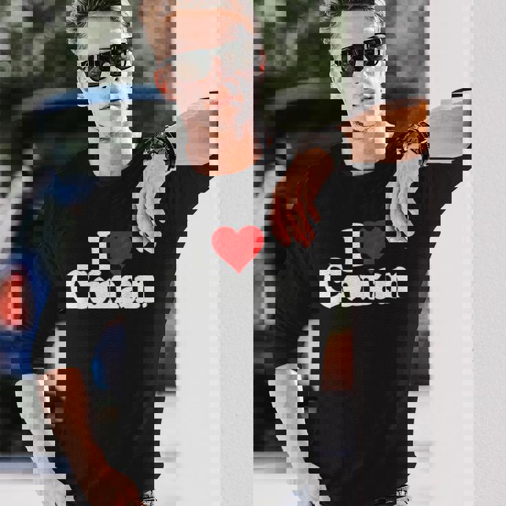 I Love Heart コナン ネームtシャツ 長袖Tシャツ 彼への贈り物