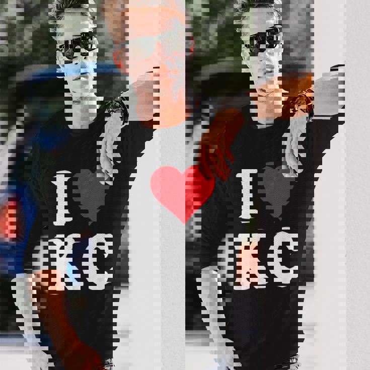 I Love Kc Initials I Heart KC First Last Name K C 長袖Tシャツ 彼への贈り物