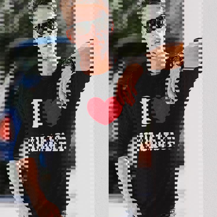 I Love Kumagaya 熊谷大好き 長袖Tシャツ 彼への贈り物