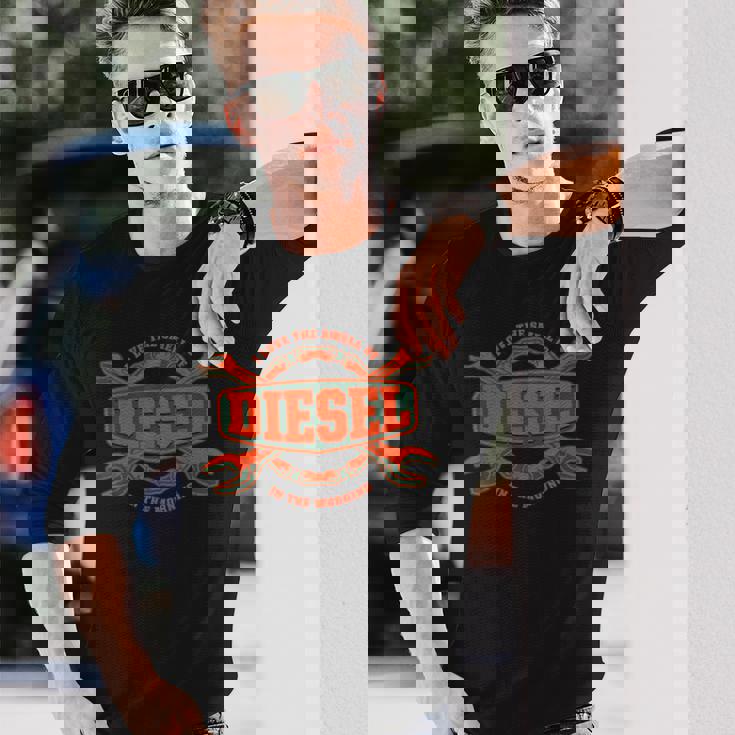 I Love Themell Of Diesel 車 メカニックオートサービスマン 長袖Tシャツ 彼への贈り物