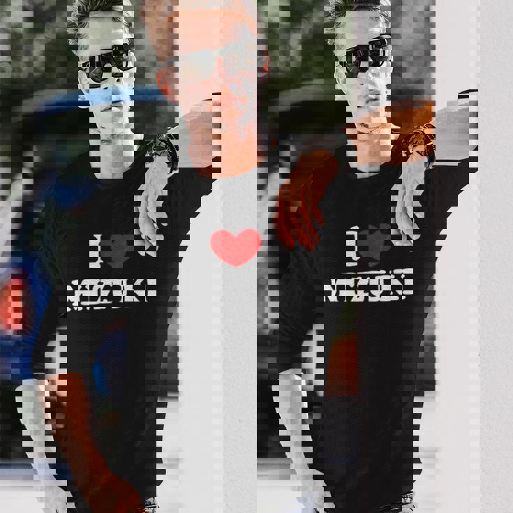 I Love Mizuki 私は愛する Mizuki 長袖Tシャツ 彼への贈り物