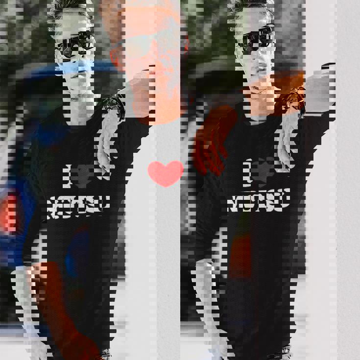 I Love Mutsu 私は愛する Mutsu 長袖Tシャツ 彼への贈り物