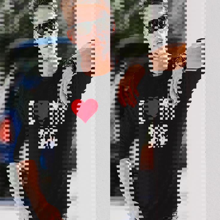 I Love My Dad シャツ I Heart Dad Love Dad 長袖Tシャツ 彼への贈り物