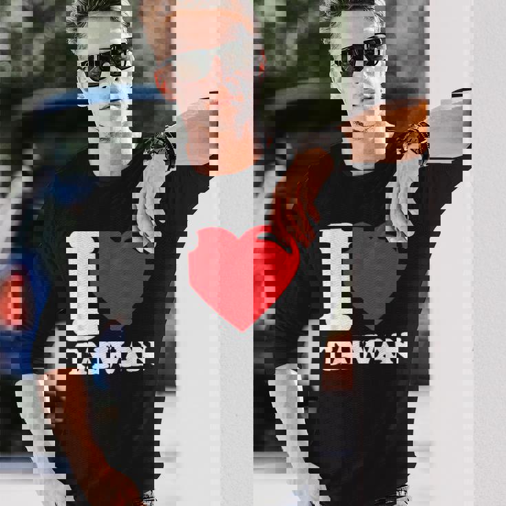 I Love Taiwan 台北国旗 ハートトラベル 台湾製品 長袖Tシャツ 彼への贈り物