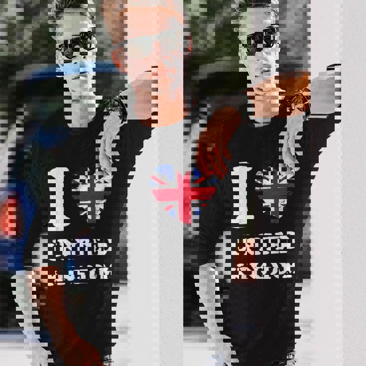 I Love United Kingdom ハートフラッグ イギリス Uk グレートブリテン 長袖Tシャツ 彼への贈り物