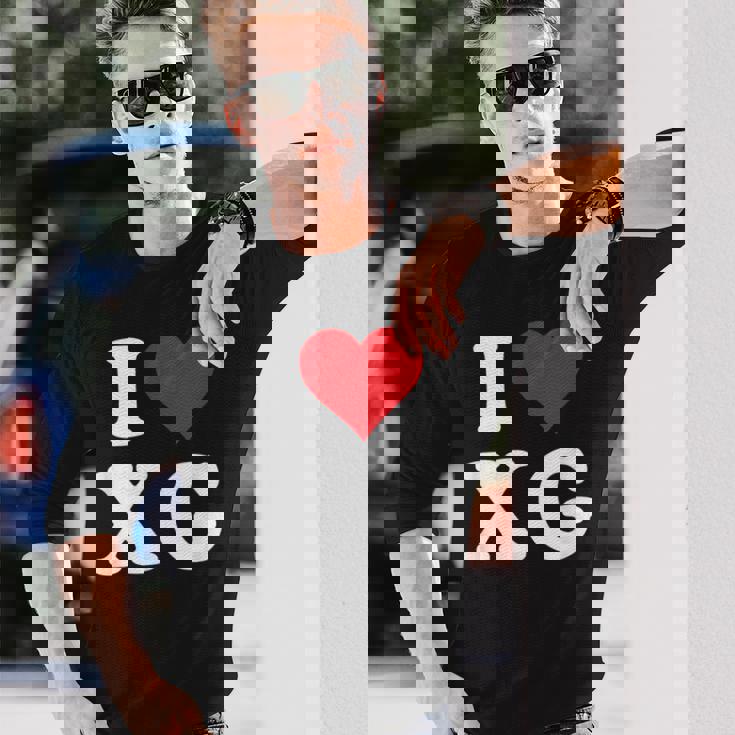 I Love Xg Initials I Heart XG First Last Name X G 長袖Tシャツ 彼への贈り物