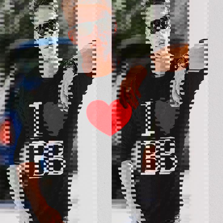 I Love ハート Bb 長袖Tシャツ 彼への贈り物