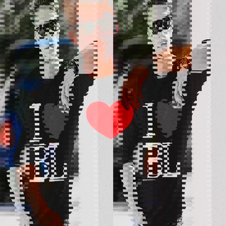 I Love ハート Bl 長袖Tシャツ 彼への贈り物